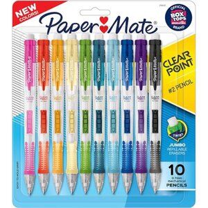 Clearpoint 0.7mm Mechanical Pencils, HB #2 Lead, Assorted‎ Colors, 10 Pack